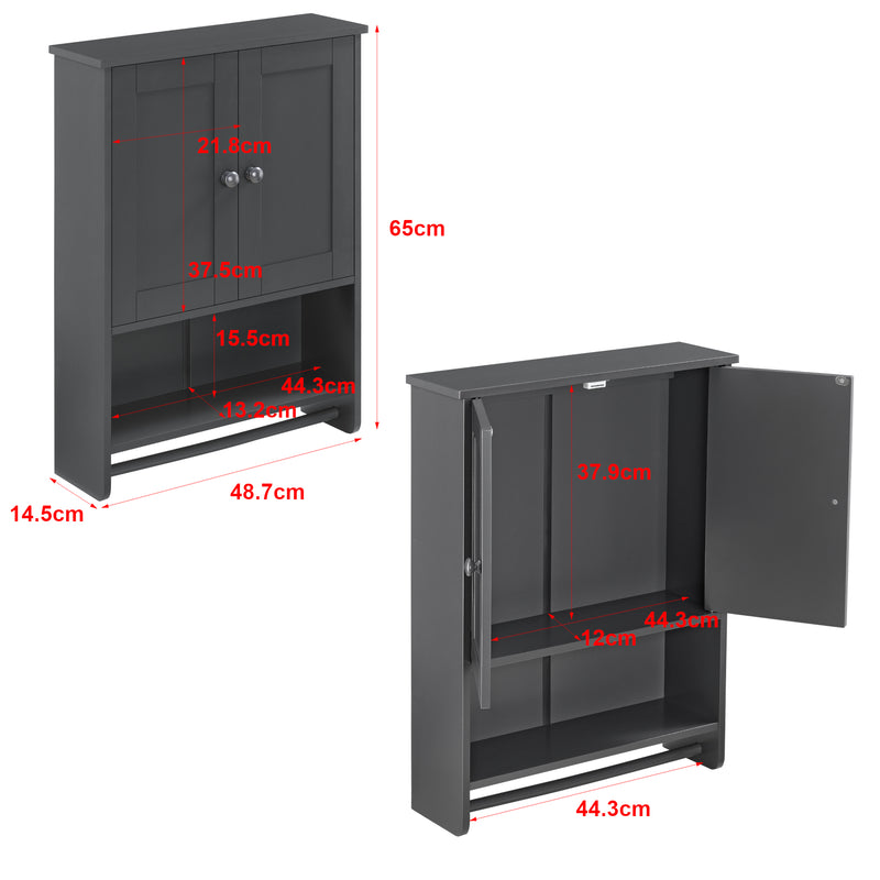 Měřítkový nákres Koupelnová skříňka Steyr 65x49x15 cm s držákem na ručníky MDF různé barvy en.casa