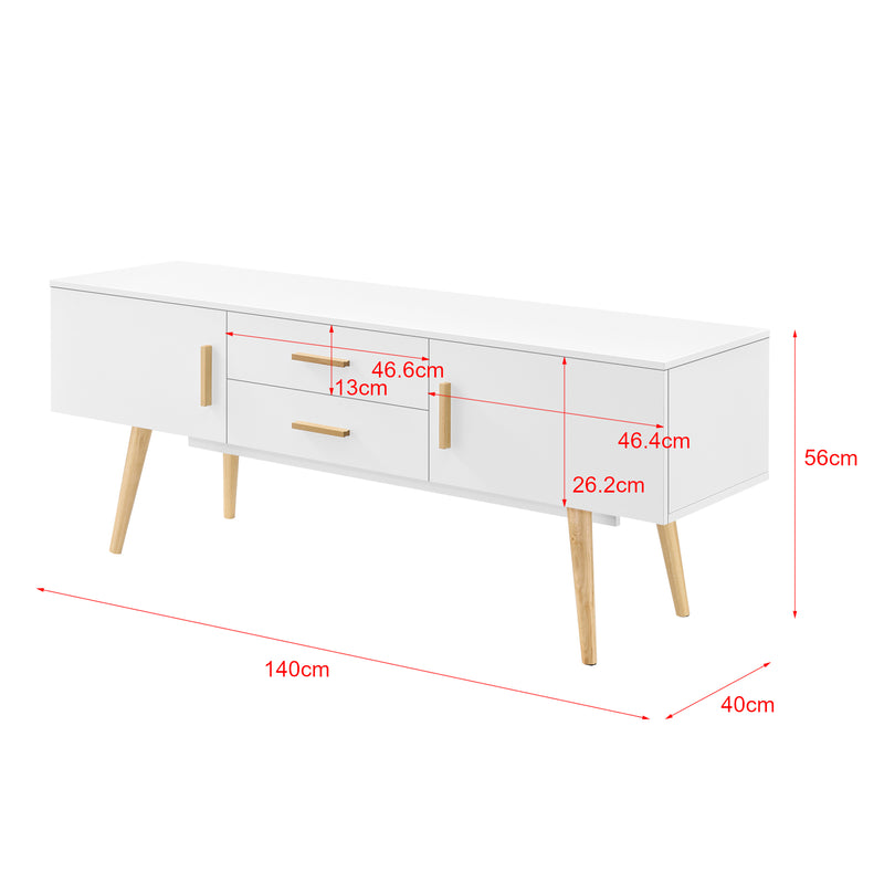 Maßskizze Televizní stolek Alavus 140x40x56 cm různé barvy en.casa