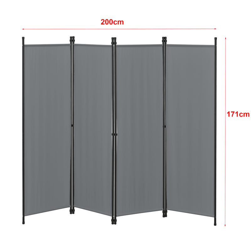 Maßskizze Paraván Huesca 4dílný 200x171 cm různé barvy en.casa
