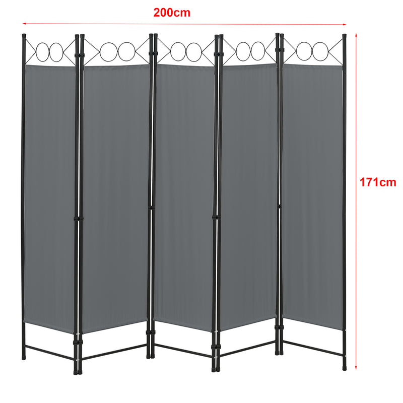 Maßskizze Paravan Saragossa 5dílný 200x171 cm různé barvy en.casa