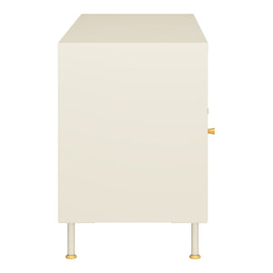 TV skříň Lindau ocel 120x40x59 cm krémově bílá [en.casa]