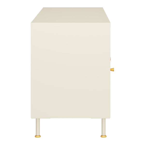 TV skříň Lindau ocel 120x40x59 cm krémově bílá [en.casa]
