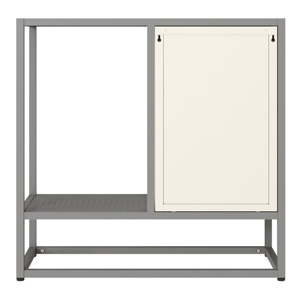 Sideboard Burlöv ocel 70x72x35 cm šedá/bílá [en.casa]
