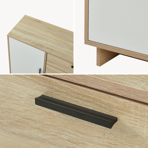 Komoda Kenta 100x35x72 cm Sonoma dubová optika/bílá [en.casa]