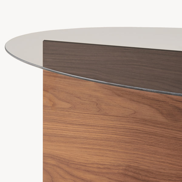 Konferenční stolek Viroya s skleněnou deskou 100x60x36 cm ořechový vzhled/šedý [en.casa]