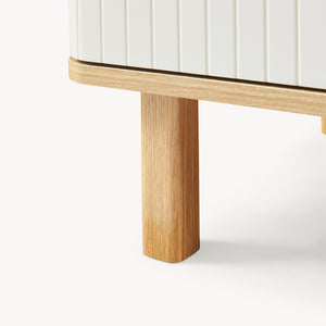 Sideboard Ferrersp s 2 dveřmi 80x80x40 cm dubový dekor/písková barva [en.casa]