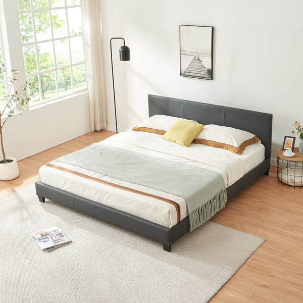 Corium® Moderní manželská postel "Barcelona" HTB-1054 - tmavě šedá - 180 x 200 cm