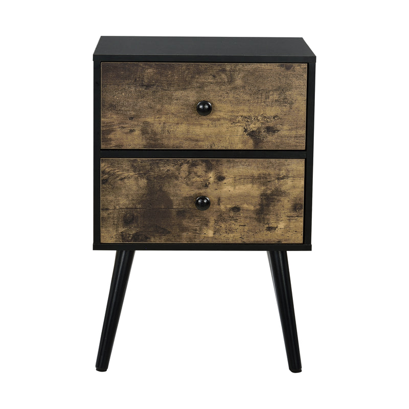 Měřítkový nákres [en.casa] Komoda ABNN-0563 - imitace dřeva a černá - 60x40x29,5 cm - dřevotříska, borovicové dřevo