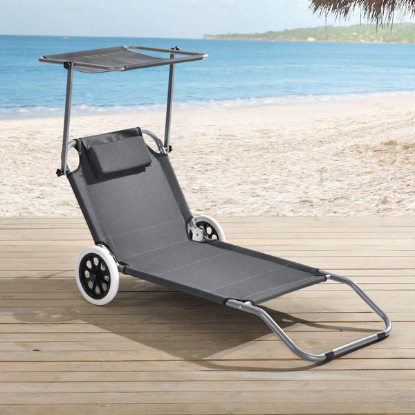 [casa.pro] Zahradní lehátko HTCB-1308 antracitově šedé