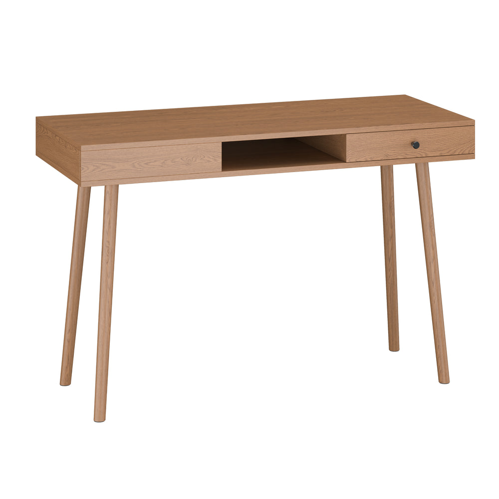 Psací stůl Habo s odkládacím prostorem a zásuvkou 75x115x48 cm ořechový vzhled [en.casa]