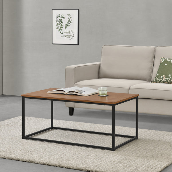 Konferenční stolek Esbjerg 100x55x45cm tmavý dřevěný odstín en.casa