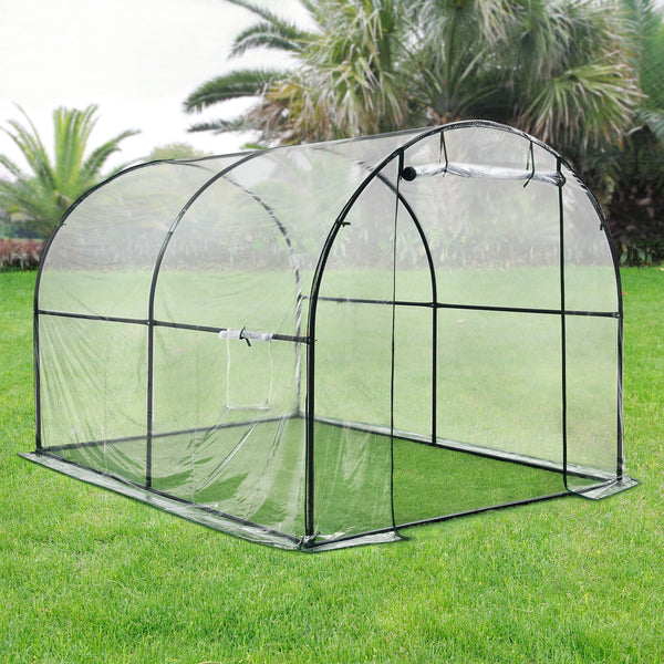 Skleníkový tunel Grünwald 200x300x190cm PVC transparentní [en.casa]