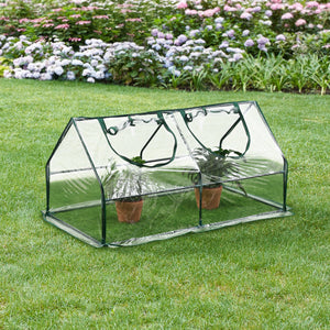 Mini skleník Laubach 120x60x60cm Transparentní PVC fólie [en.casa]