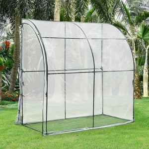Závěsné skleníkové Juta 100x200x215cm PVC fólie transparentní [en.casa]
