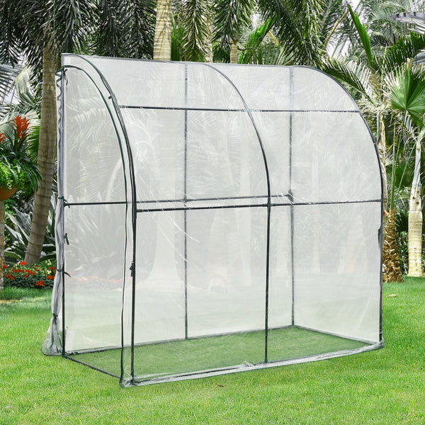 Závěsné skleníkové Juta 100x200x215cm PVC fólie transparentní [en.casa]
