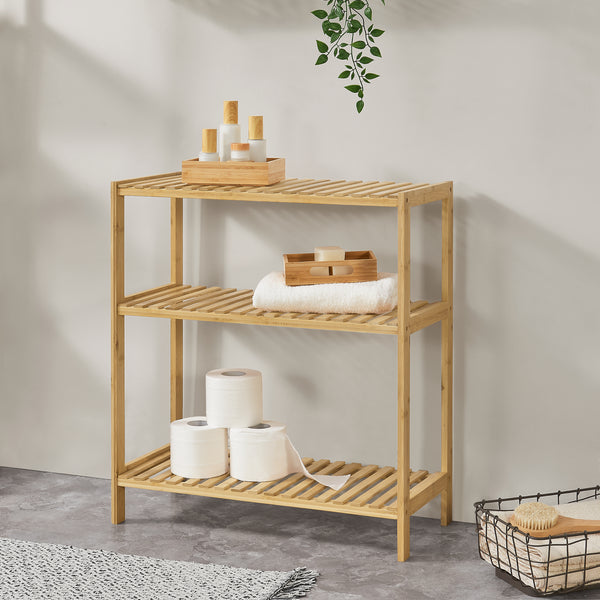 Bambusový stojanový regál Nyköping 58 x 26 x 66 cm [en.casa]