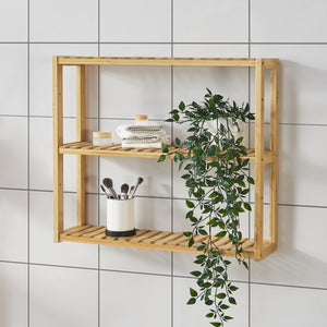 Bambusový regál Örnsköldsvik 60x15x54cm přírodní dřevo [en.casa]