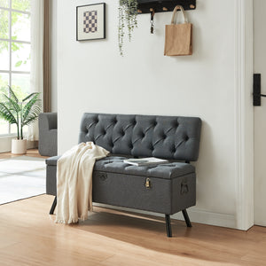 Sedací truhla Malmöhus 110x48x75cm Tmavě šedá [en.casa]