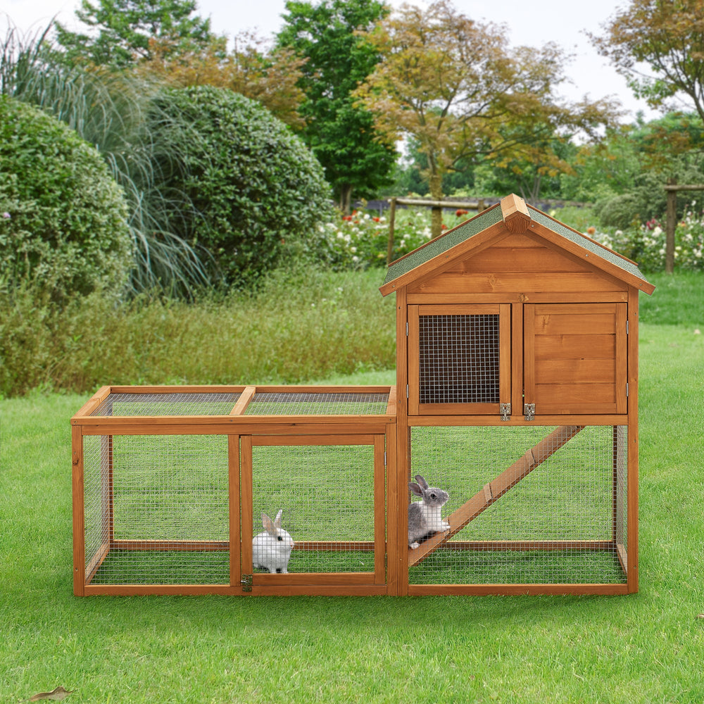 Kaninchenstall Kelkheim 110x160x61cm Tannenholz [en.casa] - premiumXL