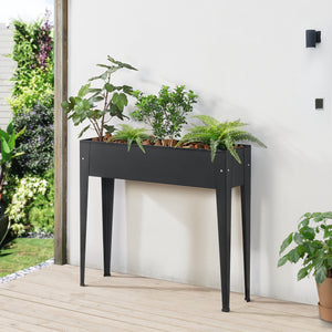 Zvýšený záhon Lelystad 98x25x82cm ocel antracit [en.casa]
