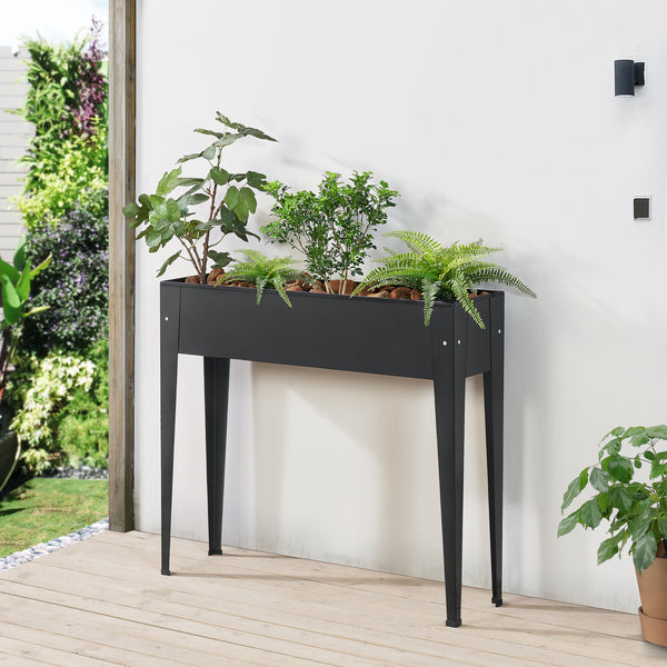 Zvýšený záhon Lelystad 98x25x82cm ocel antracit [en.casa]