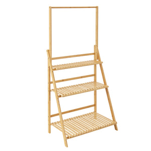 Rostlinný žebřík Brändö 3 úrovně 144 x 70 x 39,5 cm Bambus [en.casa]