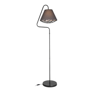 Stojací lampa Gateshead E27 kov textil černá / šedá [lux.pro]
