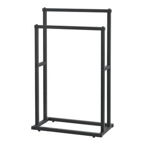 Držák na ručníky s 2 tyčemi 78 x 48 x 24 cm Černý [en.casa]