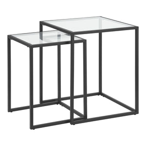 Stolní sada Holstebro Černá/Průhledná [en.casa]