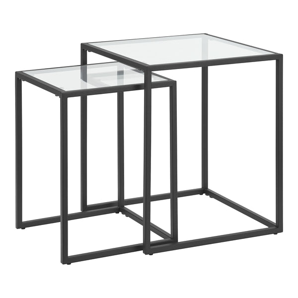 Stolní sada Holstebro Černá/Průhledná [en.casa]