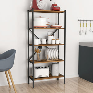 Kuchyňský regál Tomelilla 160x66x34 cm ořech/antracit [en.casa]