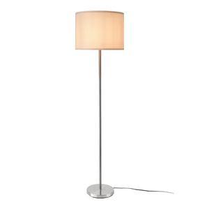 Stojací lampa Tamworth E27 stříbrná textilní [lux.pro]