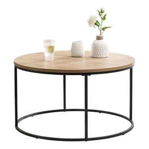 Konferenční stolek Kuhmoinen 45xØ80 cm Černý [en.casa]