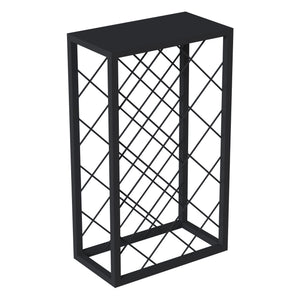 Věšák na víno Amasia z kovu 74x45x22 cm černý [en.casa]