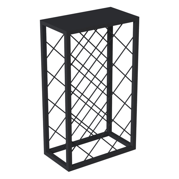 Věšák na víno Amasia z kovu 74x45x22 cm černý [en.casa]
