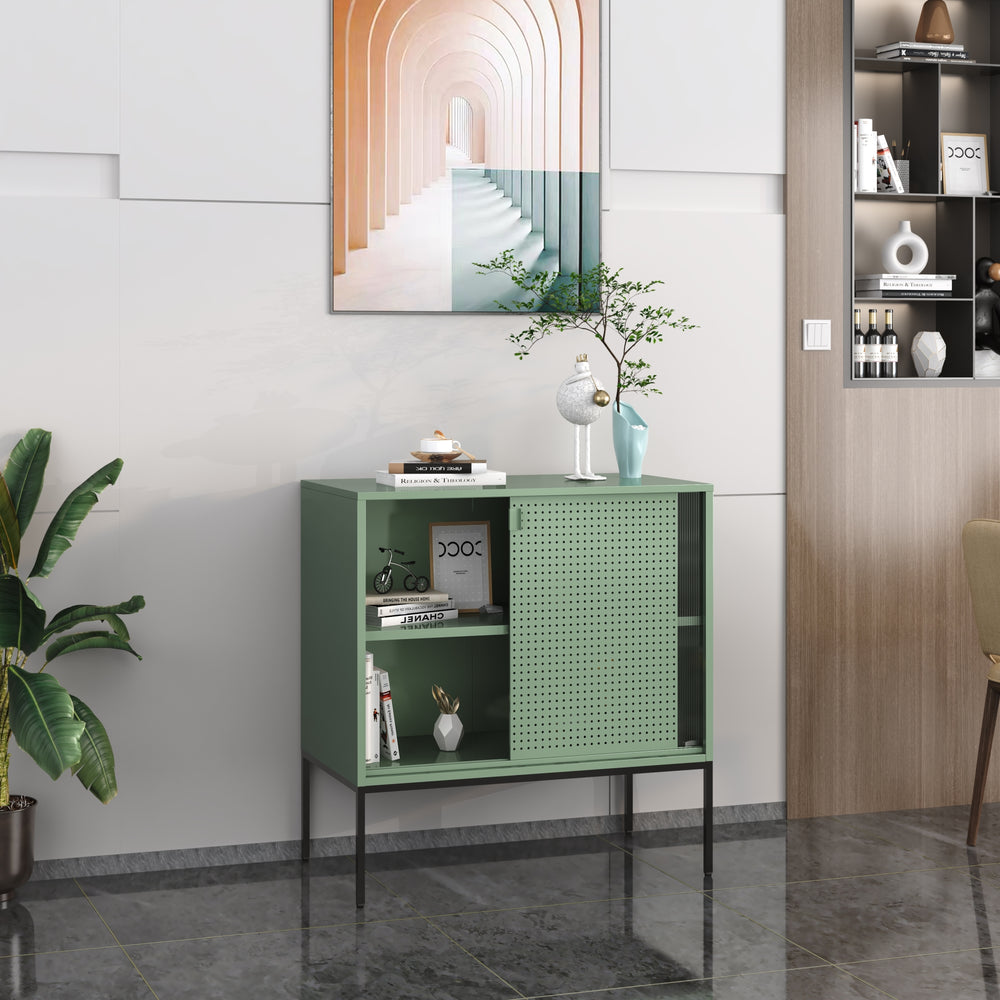 Sideboard Eidsvoll 80x45x85cm Grün [en.casa] - premiumXL