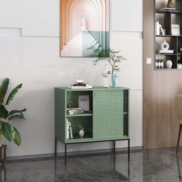 Sideboard Eidsvoll 80x45x85cm Zelená [en.casa]