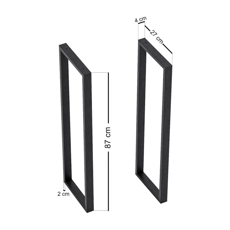 Maßskizze Stolní rám Kauniainen sada 2 ks ocel 87x27 cm [en.casa]