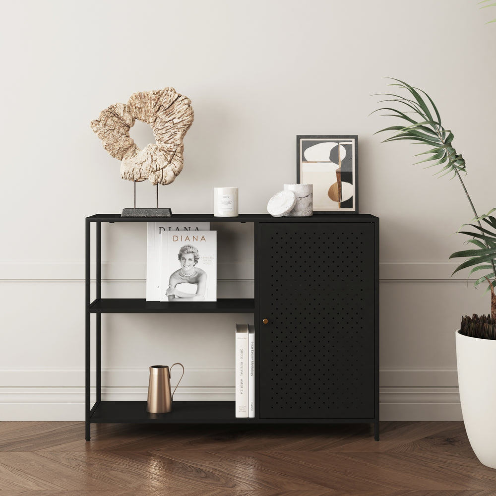 Schrankregal Viitasaari Metall Schwarz [en.casa] - premiumXL