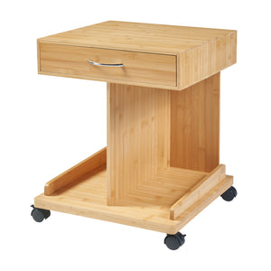 Stolek na kolečkách Jokkmokk 56,5x43x43 cm Bambus [en.casa]