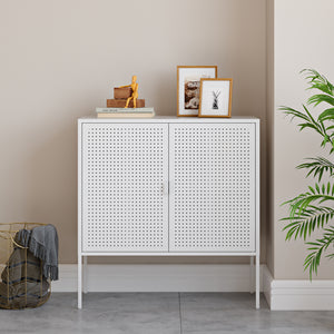Sideboard Castelli 82,5 x 80 x 40 cm Bílá Ocel [en.casa]
