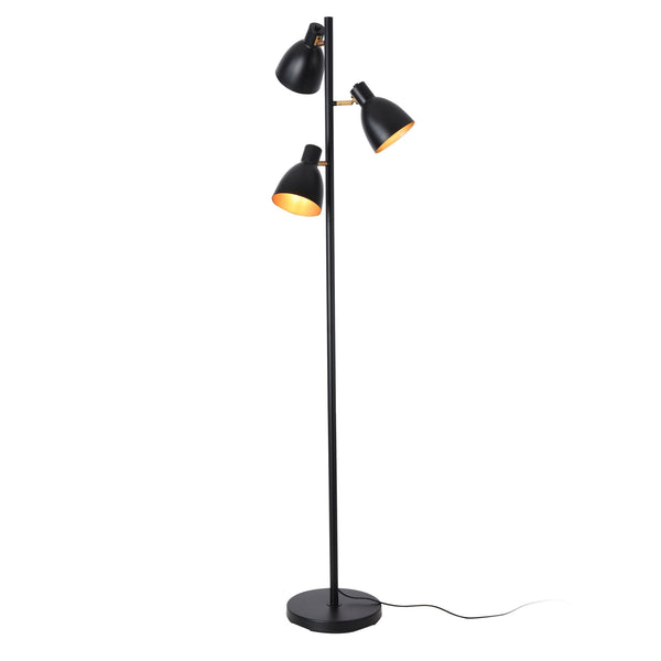 Stojací lampa Witney 3-plamenná Černá / Zlatá barva [lux.pro]