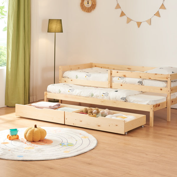 Dvojité dětské postele Sonkajärvi 90x200cm borovicové dřevo přírodní [en.casa]