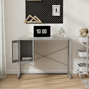 Psací stůl Sund ocel 75x100x50 cm šedý [en.casa]