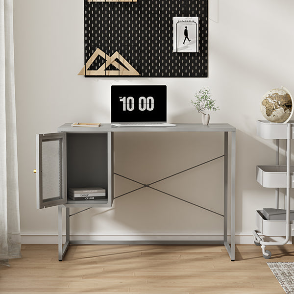 Psací stůl Sund ocel 75x100x50 cm šedý [en.casa]