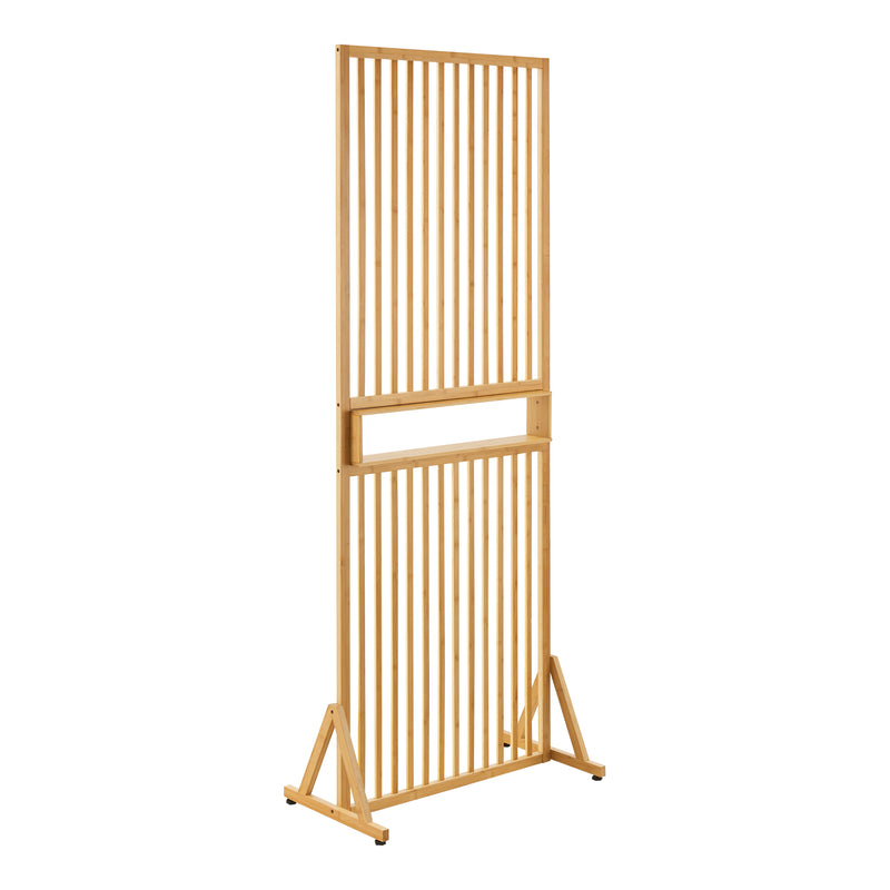 Maßskizze Paravan Fron 197x75,5x40 cm bambus [en.casa]