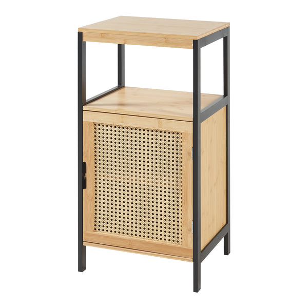 Koupelnová skříňka Tervola 80x40x35cm Bambus Černá [en.casa]