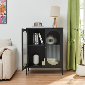 Sideboard Karlskrona 102x80x40 cm Černá, matná [en.casa]