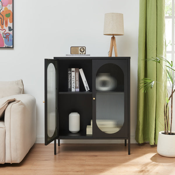 Sideboard Karlskrona 102x80x40 cm Černá, matná [en.casa]