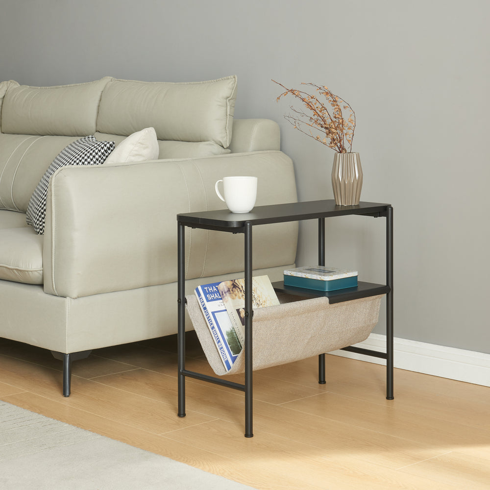 Beistelltisch Samnanger 60x28x53cm Schwarz [en.casa] - premiumXL